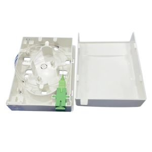 1 port ftth wall outlet with 1 sc/apc adapter for 2 cores splices