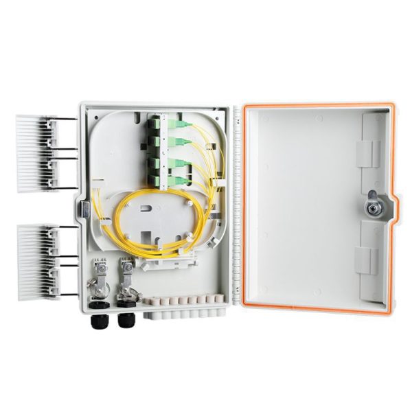 indoor outdoor 16 drop cable port fiber distribution box mounted in corridor or home