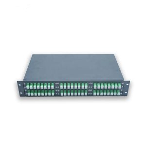 2u fiber patch panel with 6 adapter plate 48 sc apc simplex