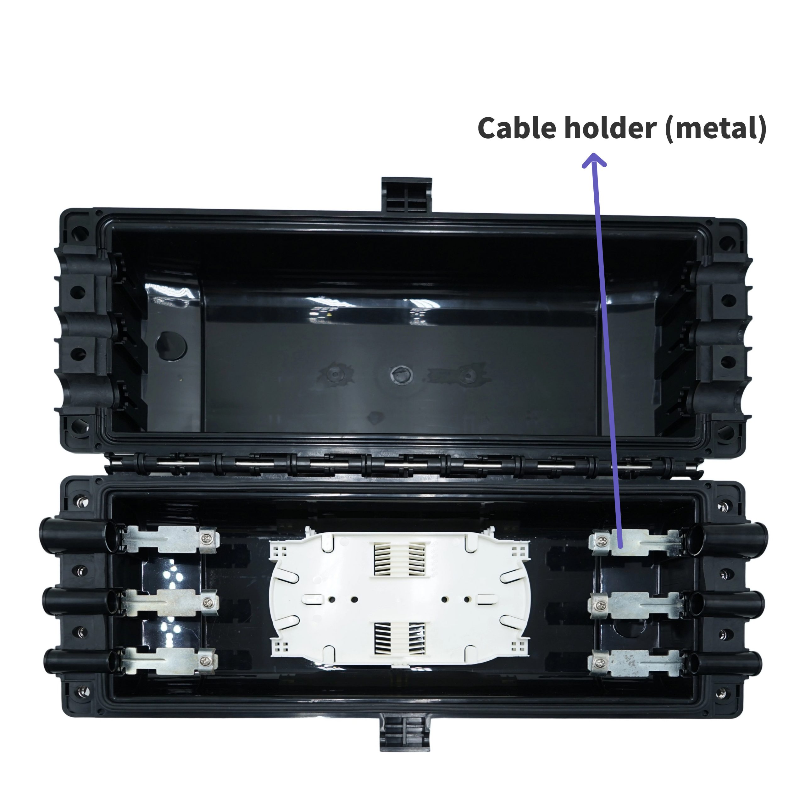 240 cores inline fiber optic splice closure with metal cable holder type